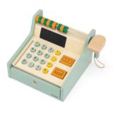Wooden cash register with accessories
 