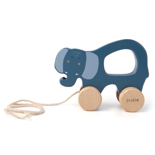 Wooden pull along toy - Mrs. Elephant
