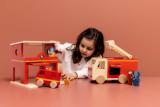 Houten mini brandweerwagen