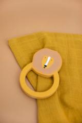 Natural rubber round teether - Mr. Lion