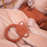 Natural rubber round teether - Mr. Monkey