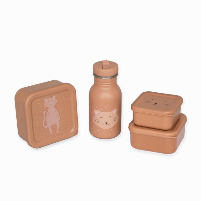Set scolaire - gourde & boîtes à goûter - Mrs. Cat