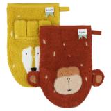 Washcloths 2-pack | Mr. Lion - Mr. Monkey
