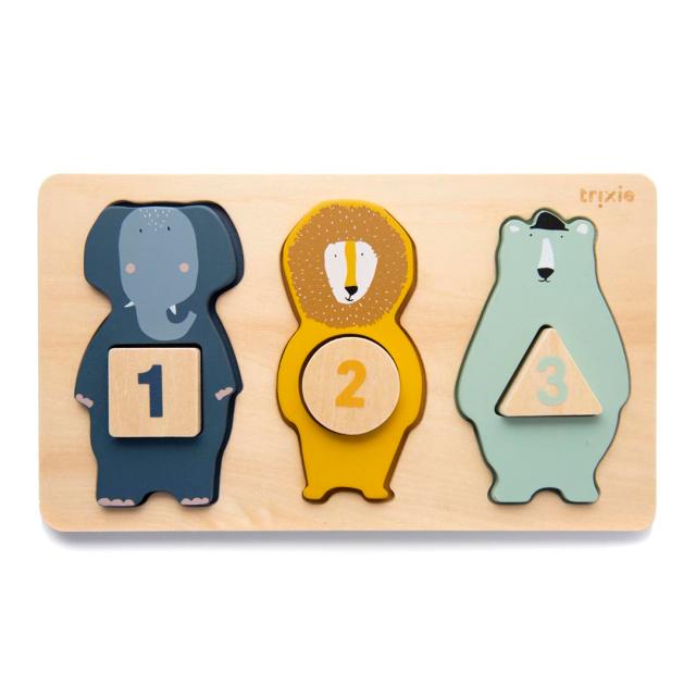 Puzzle de números de madera