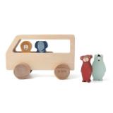 Autobús con animales de madera