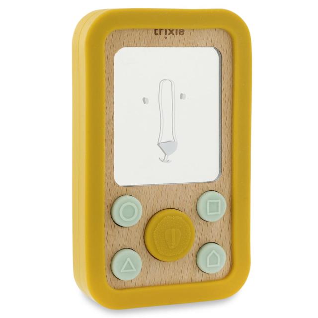Teléfono de silicona y madera para bebés - Mr. Lion