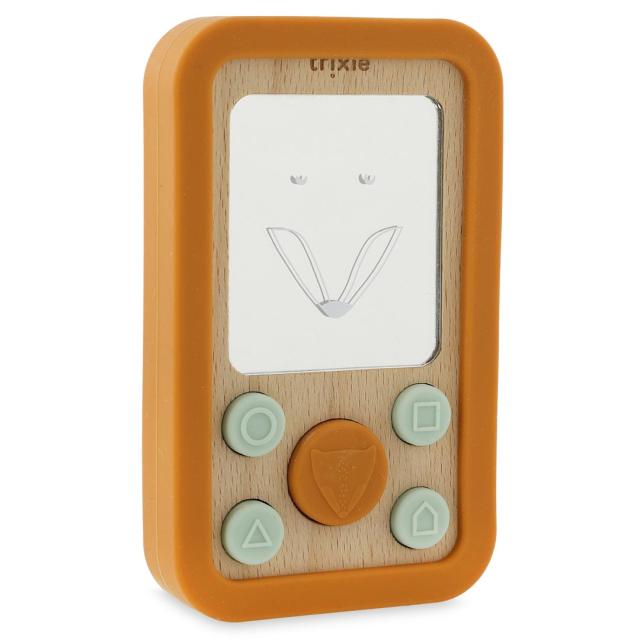 Teléfono de silicona y madera para bebés - Mr. Fox
