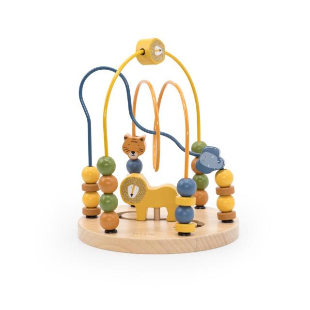 Laberinto de cuentas de animal de madera