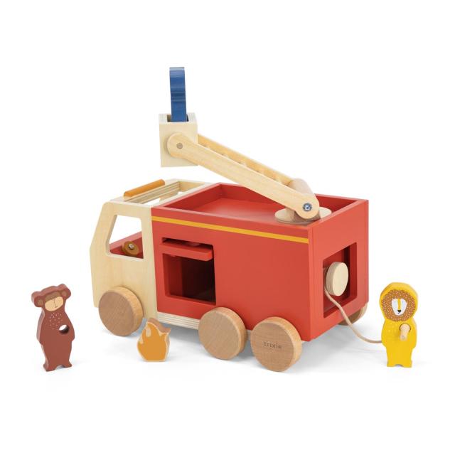 Feuerwehrauto aus Holz 