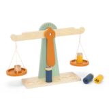 Balance en bois avec 6 poids 