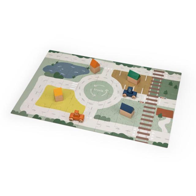 Puzzle de madera de calles con accessorios 