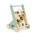 Carrito de madera para empujar y caminar con animales
 