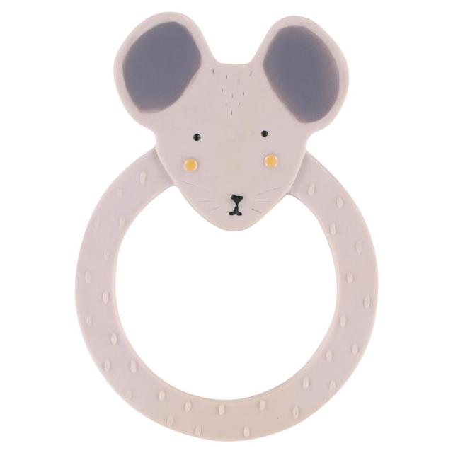 Natural rubber round teether - Mrs. Mouse