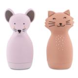 Animales de juguetes para apretar para el baño - Mrs. Cat & Mrs. Mouse
