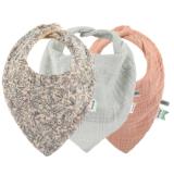 Babero bandana 3-pack mix - Lovely Leaves 