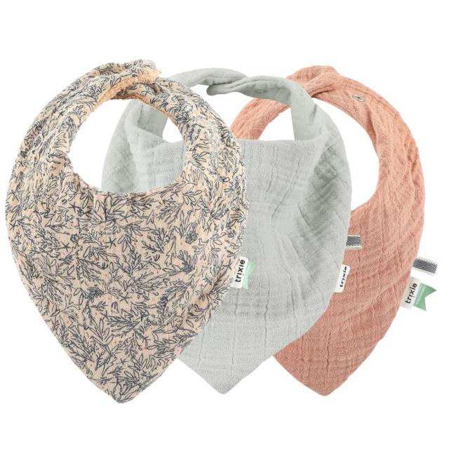 Babero bandana 3-pack mix - Lovely Leaves 