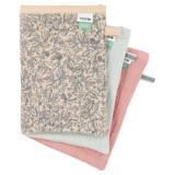 Manoplas muselina 3-pack mix - Lovely Leaves 
