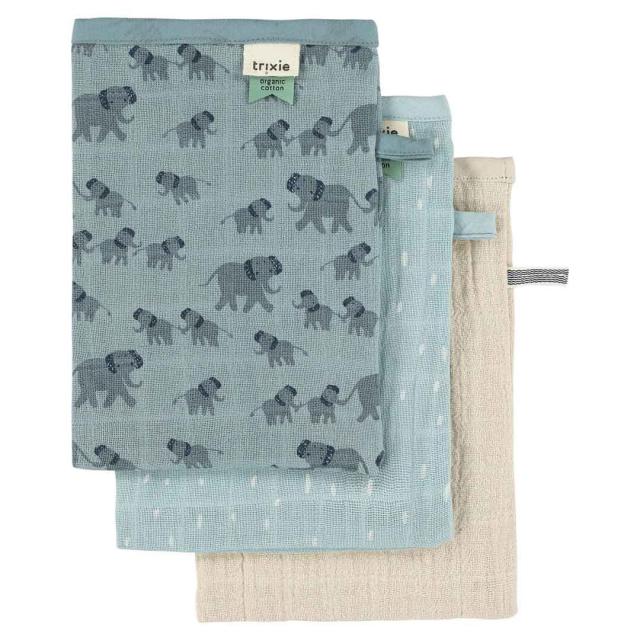 Manoplas muselina 3-pack mix - Enchanting Elephant