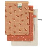 Manoplas muselina 3-pack mix - Fierce Fox