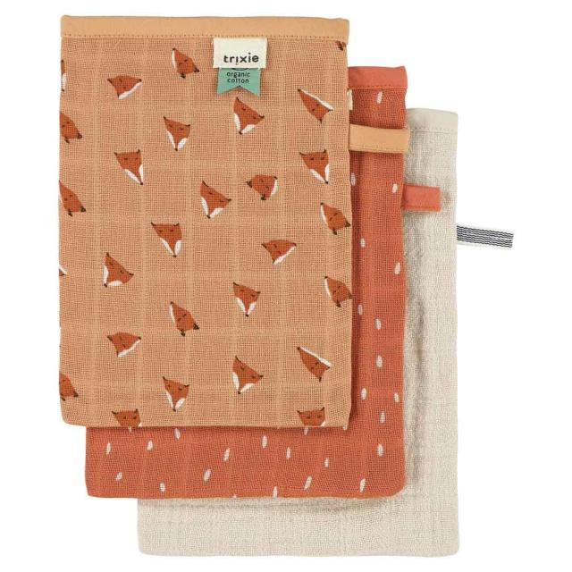 Manoplas muselina 3-pack mix - Fierce Fox