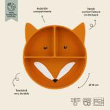 Plato compartimentado de silicona con ventosa - Mr. Fox