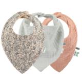 Bandana bib 3-pack mix - Lovely Leaves