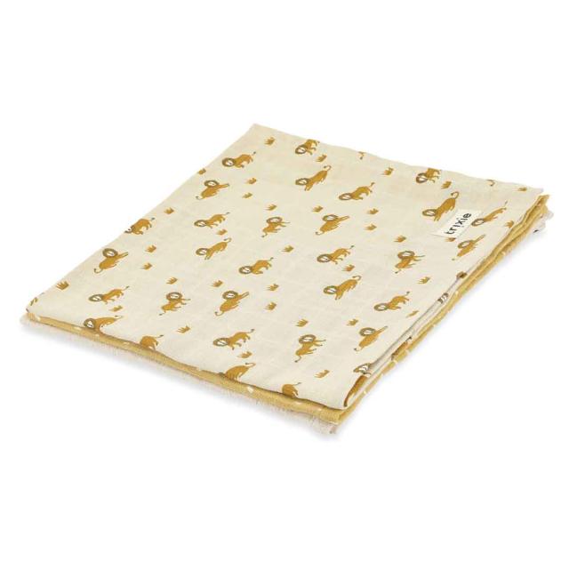 Muslin cloths 3-pack mix | 55x55cm - Lively Lion