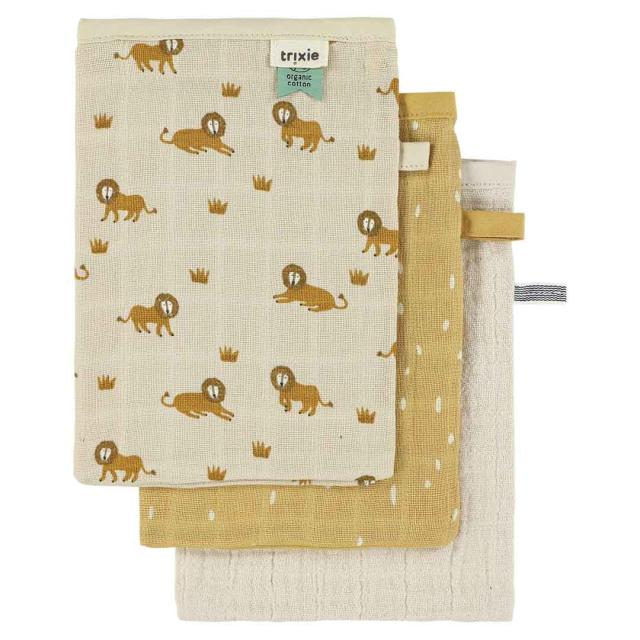 Muslin washcloths 3-pack mix - Lively Lion