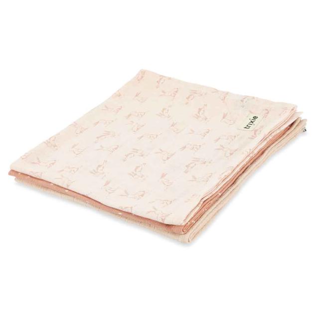 Muslin cloths 3-pack mix | 55x55cm - Rosy Rabbit