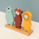 Wooden animal puzzle stacker
