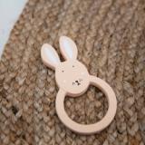 Natural rubber round teether - Mrs. Rabbit