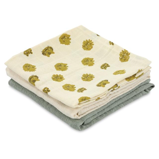 Muslin cloths 3-pack mix | 55x55cm - Lucky Leopard