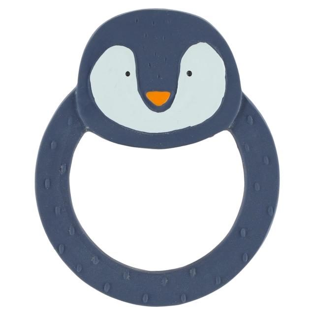Beißring aus Naturkautschuk, rund - Mr. Penguin