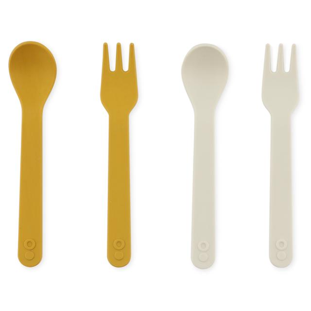 PLA spoon/fork 2-pack - Mustard
