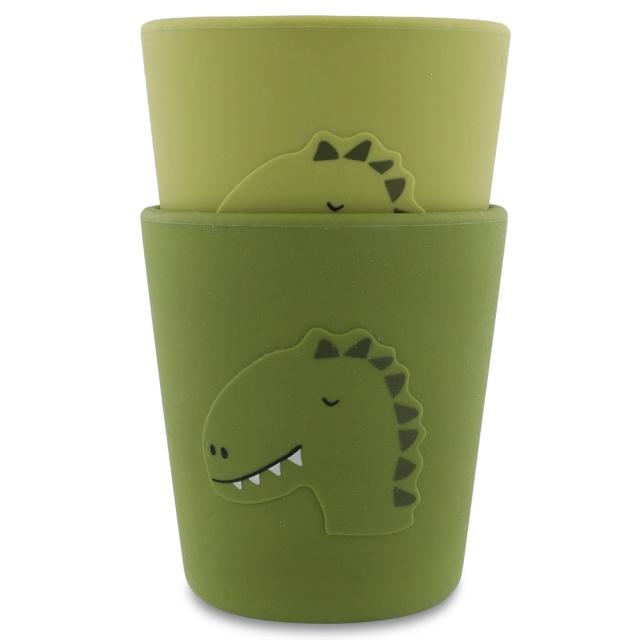 Silicone cup 2-pack - Mr. Dino