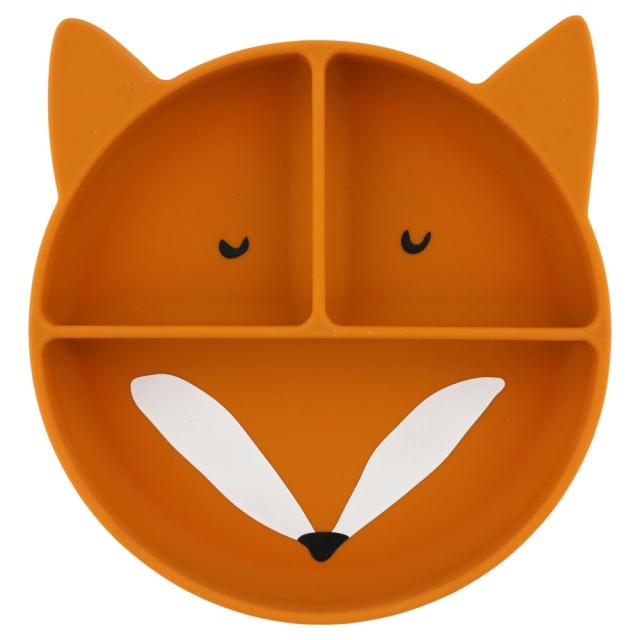 Siliconen bord met vakjes en zuignap - Mr. Fox
