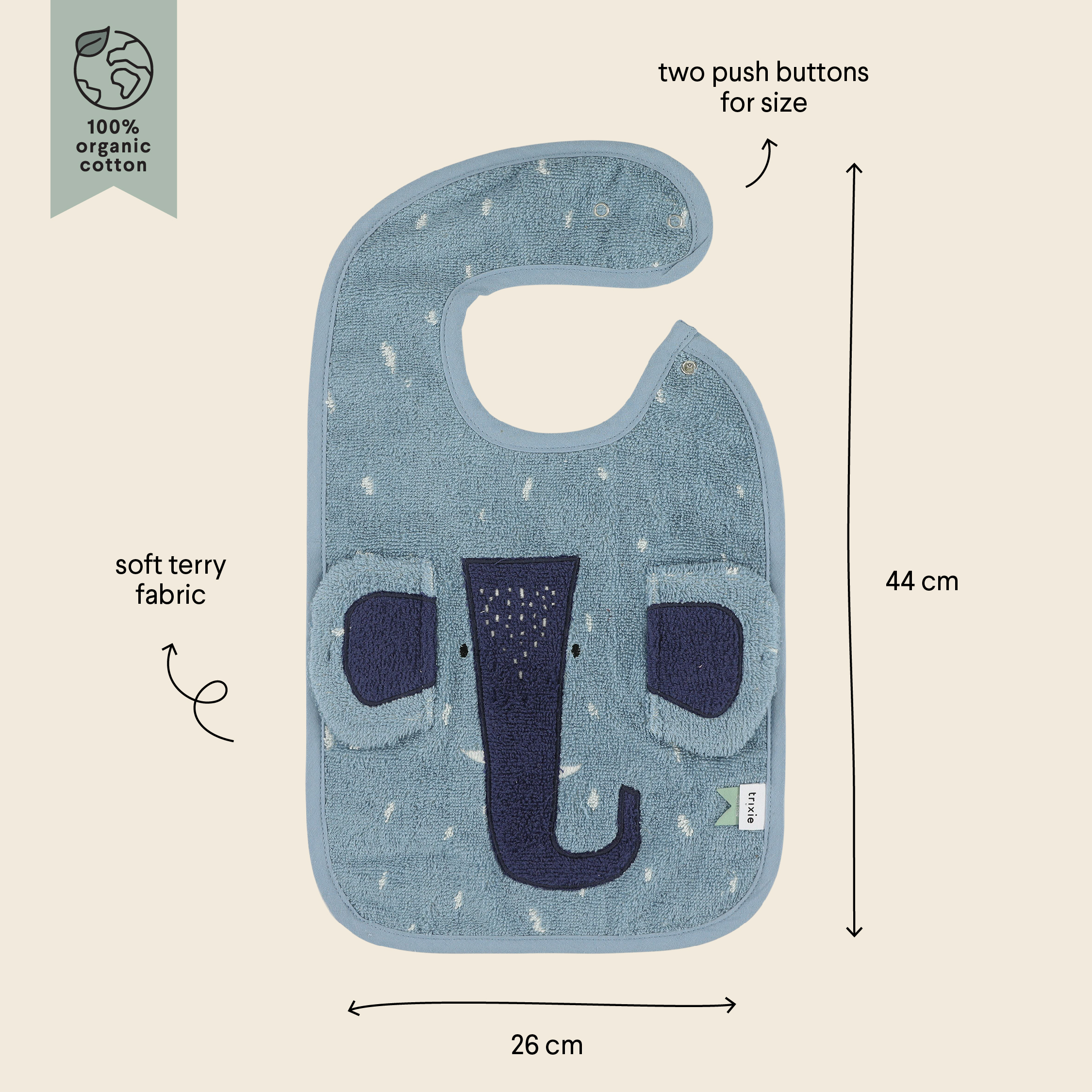 TRIXIE Mealtime Bib - Mrs. Elephant