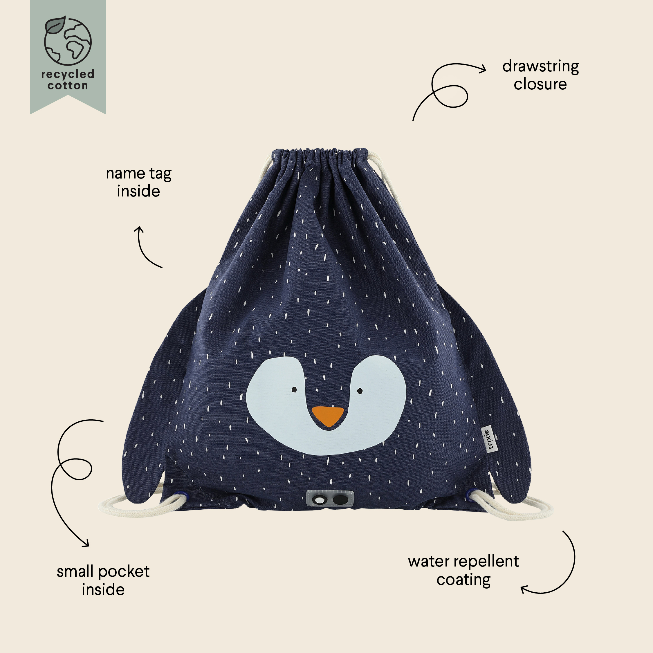 TRIXIE Drawstring bag - Mr. Penguin