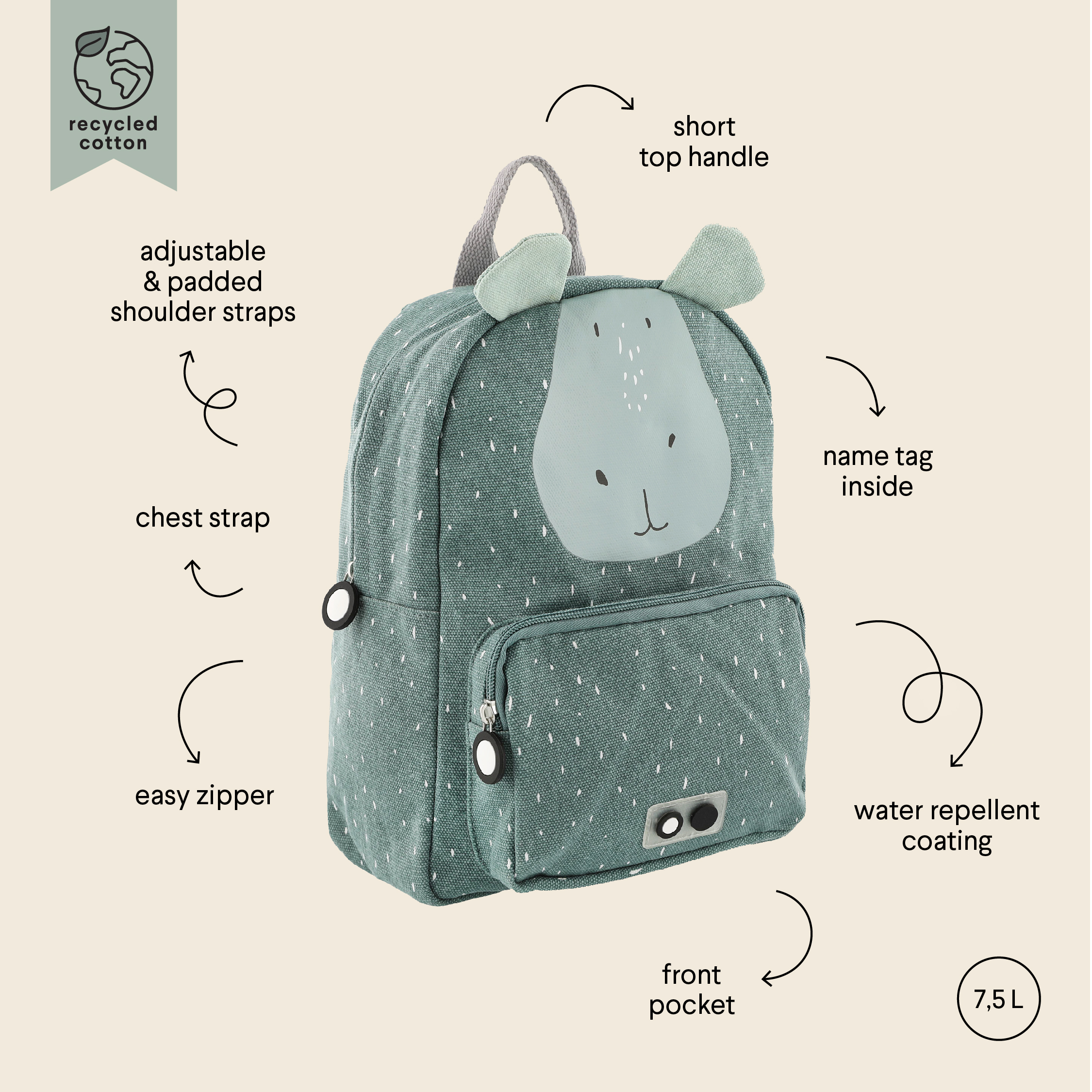 TRIXIE Backpack - Mr. Hippo TRIXIE Backpack - Mr. Hippo