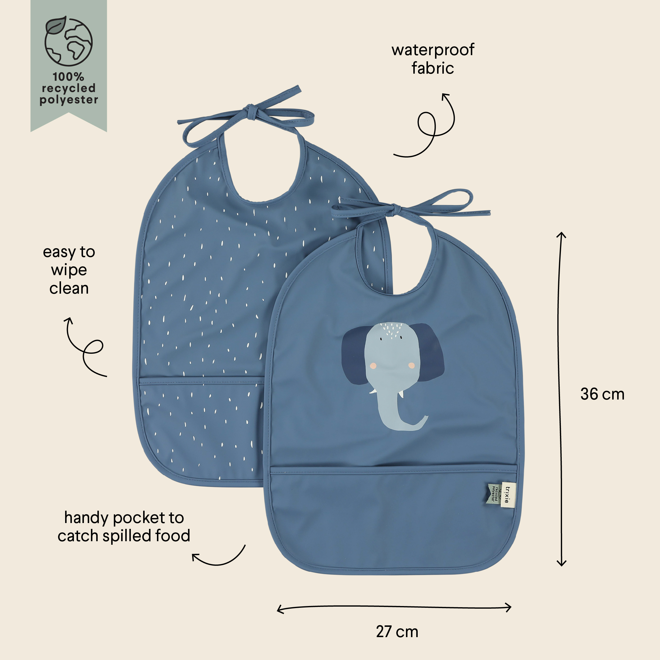 TRIXIE Mealtime Bib - Mrs. Elephant