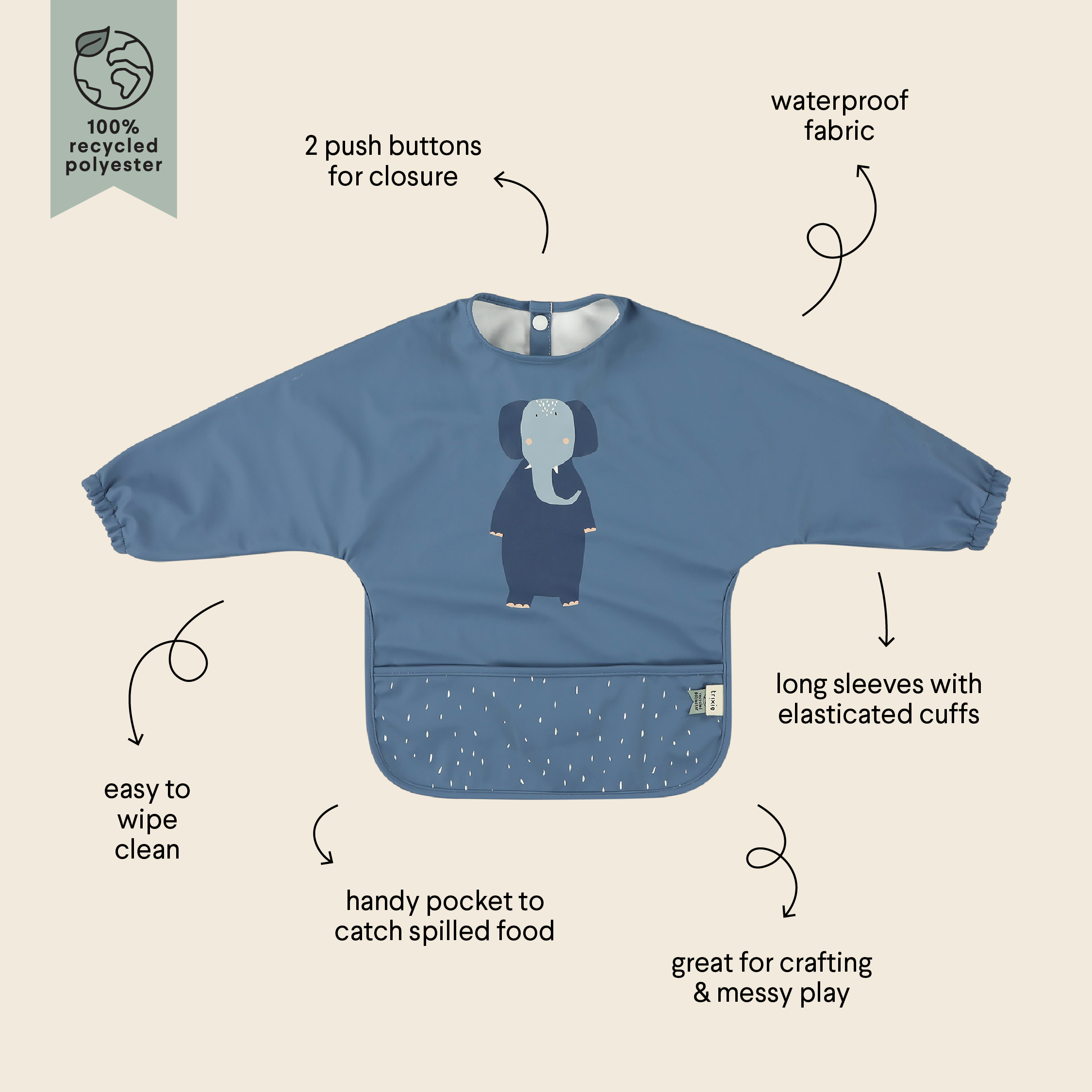 TRIXIE Mealtime Bib - Mrs. Elephant
