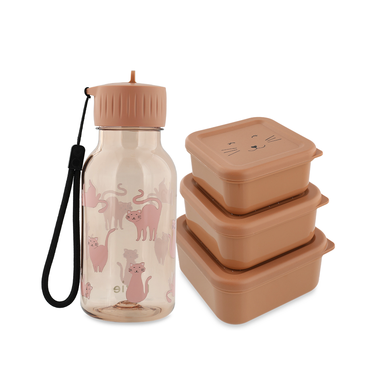 Schoolset - Tritan™ drinkfles & snackbox - Mrs. Cat