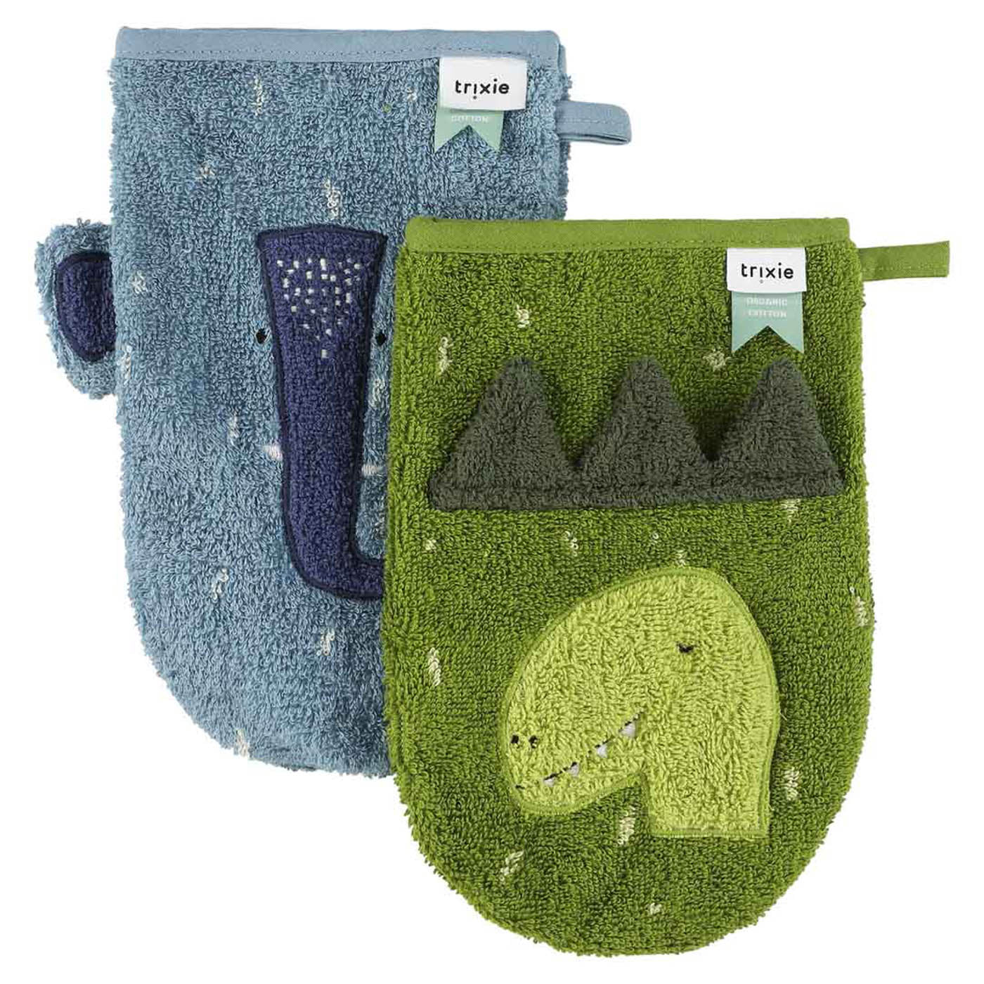Washandje 2-pack | Mr. Dino - Mrs. Elephant