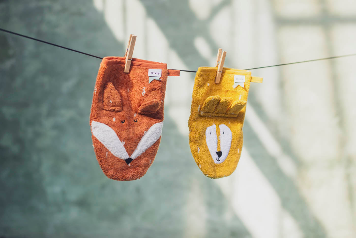 Washandje 2-pack | Mr. Lion - Mr. Fox