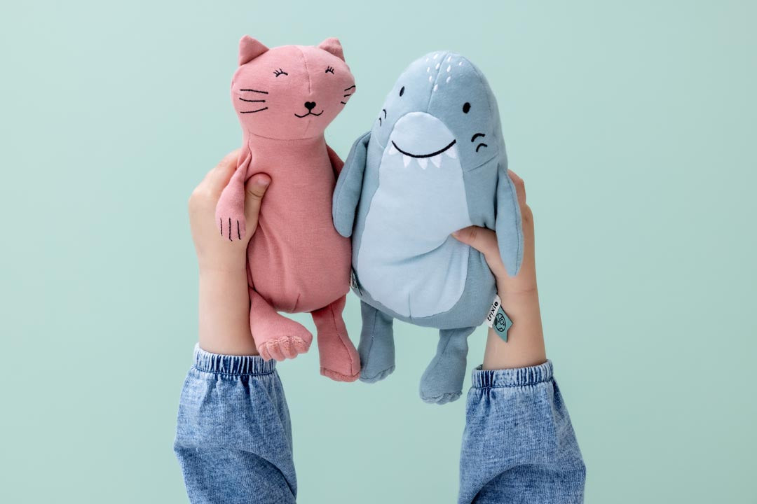 Trixie plush Mrs. Cat and Mr. Shark