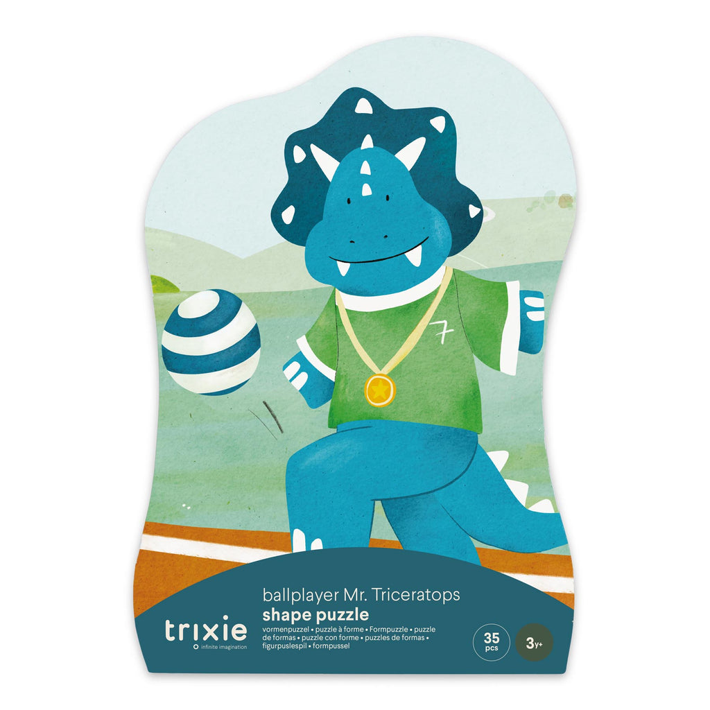 Puzzle à forme - Footballeur Mr. Triceratops - 35pcs