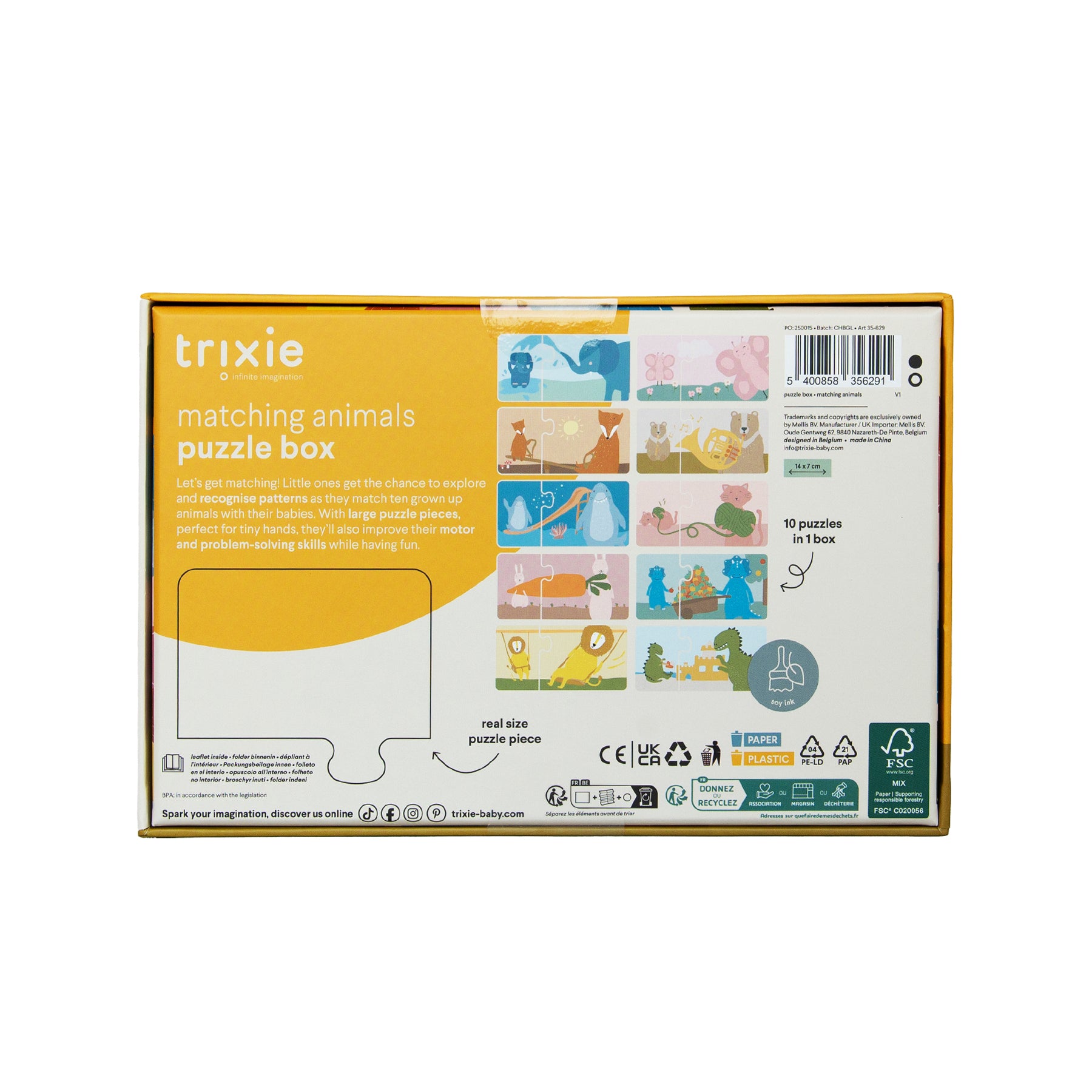Puzzeldoos - Dieren matchen - 10 duo puzzels