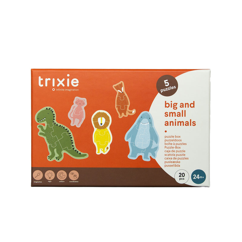 Puzzeldoos - Grote en kleine dieren - 5 puzzels
