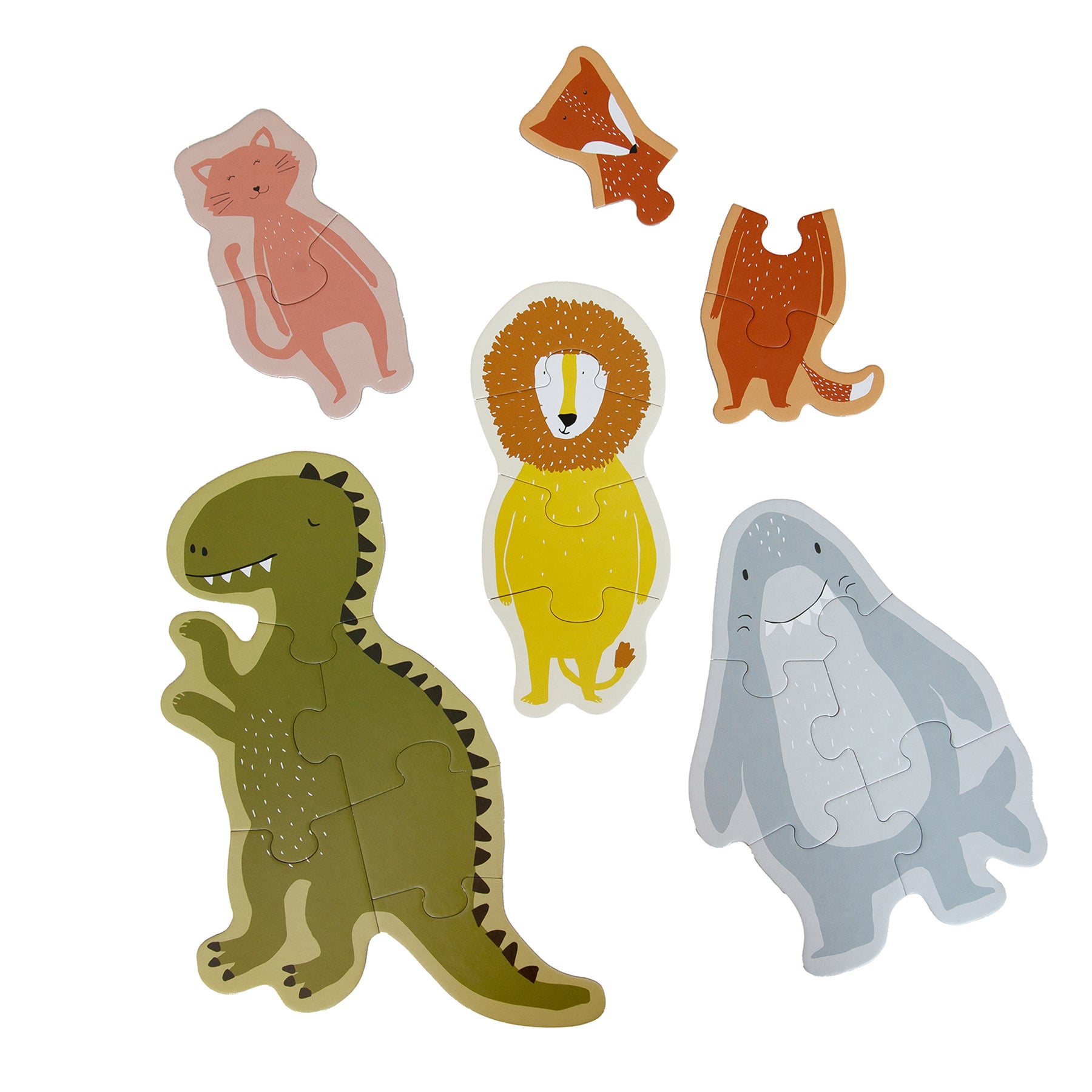 Puzzeldoos - Grote en kleine dieren - 5 puzzels