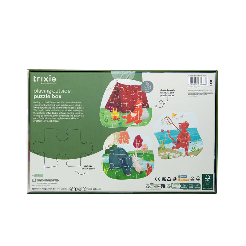 Vormenpuzzel - Buiten spelen - 3 puzzels